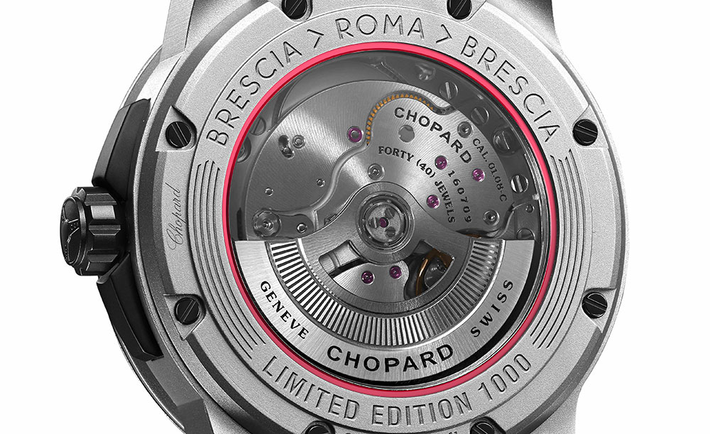 Horlogemerk Chopard en de legendarische Mille Miglia-rally vieren dit jaar dertig jaar partnerschap met een speciaal horloge. De Chopard Mille Miglia GTS Power Control Grigio Speciale heeft namelijk een brandstofmeter.